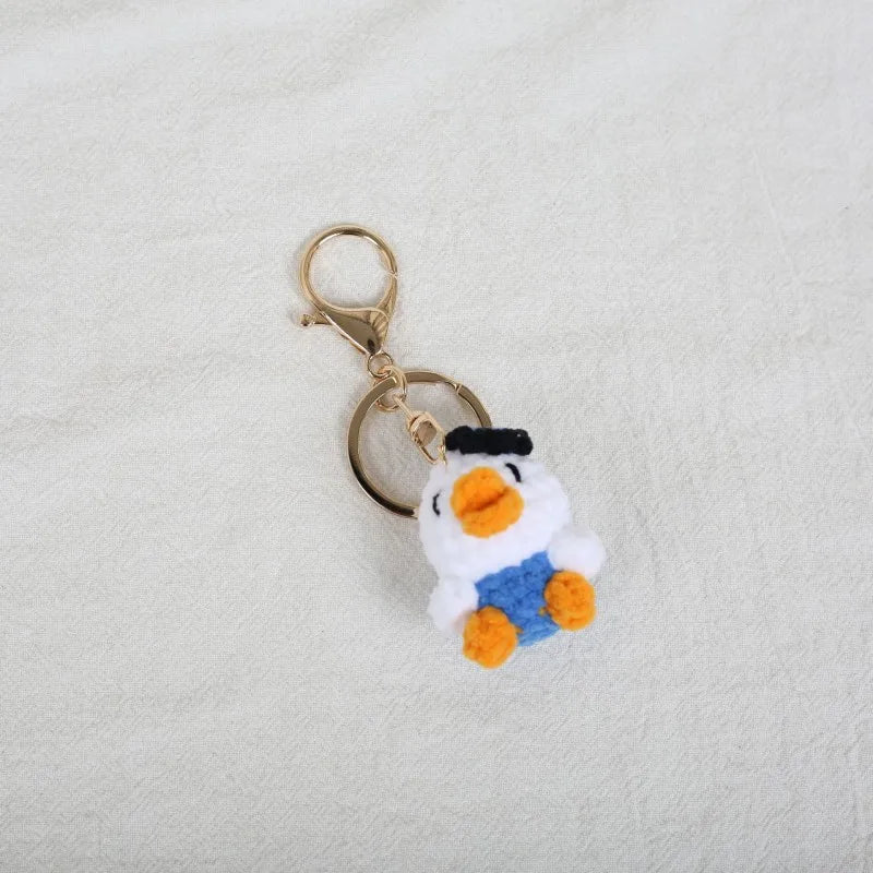 Mini Animal Doll Series Crochet Keychain Knitted Small Rabbit Doll Keyrings Mini Puppy Cute Keychain Wholesale Custom Accessory