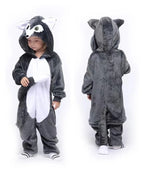 Cartoon Kigurumi For Children Kids' Animal Onesie Pyjamas Dog Wolf Dragon Dinosaur Halloween Carnival One-piece Costume Homewear