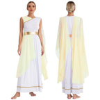 Womens Ancient Greek Athenian Princess Dress Toga Halloween Senator Caesar Cosplay Party Costume Roman Empress Long Robe Dress