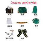 Venti Cosplay Costume Vest Shorts Hat Stockings Venti Outfits Barbatos Wendi Windy Outfits Anime Comic Con