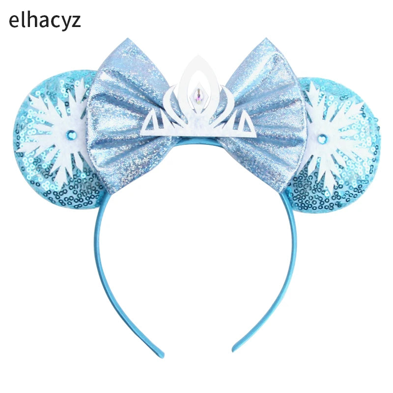 Mickey Cartoon Olaf Headbands for Kids Cute Snowman Ears Hair Accessories Women Elsa Frozen Hairband Girls Cosplay Headwear Gift