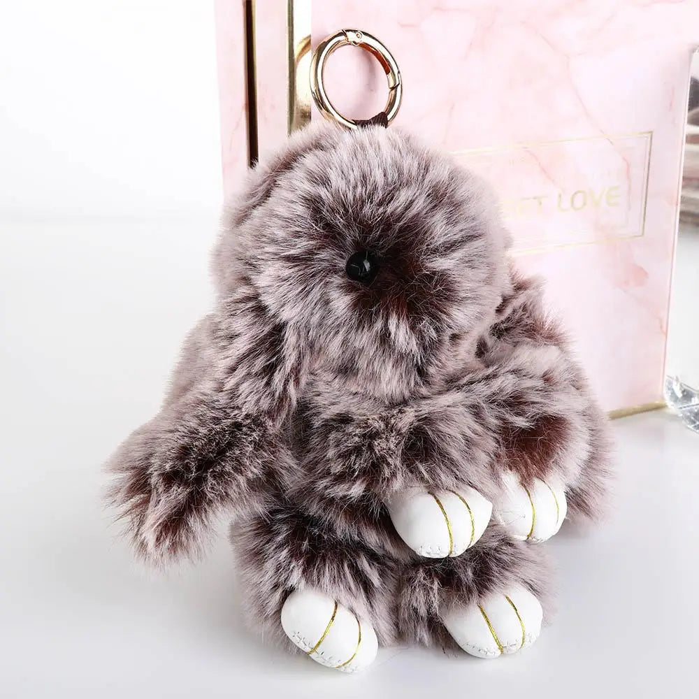 Pendant Plush Toy Bags Pendant Jewelry Ornament Fluffy Toy Doll Plush Bunny Keyring Plush Bunny Keychain Rabbit Fur Keychain