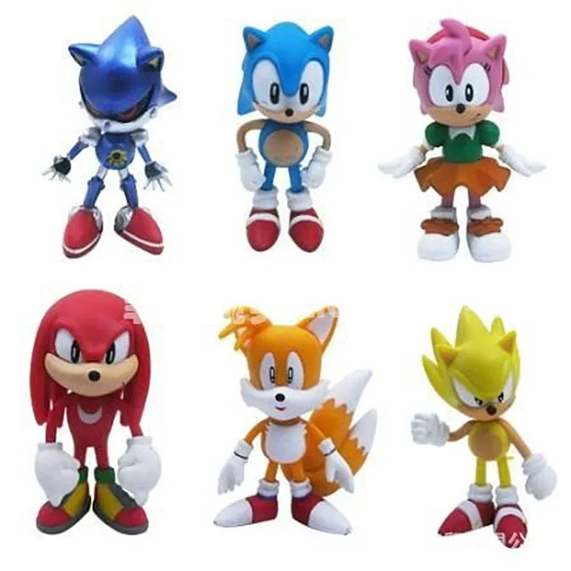 6Pcs/Set 6-7cm Sonic Figures Toy Pvc Toy Shadow Tails Characters Figure Toys For Children Animals Toys Set Free Shipping