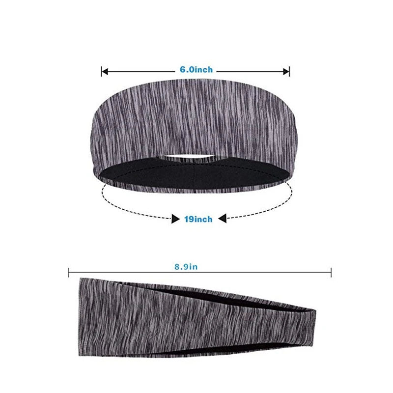 3 Pack Sports Headbands Moisture-Wicking Running Yoga Gym Non Slip Sweatbands for Men Women
