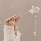 Elegant Chinese Style Hair Clip Tassel Hair Stick Traditional Floral Design Hairstyle Accessory Women Jewelry Hairpin Hairneedle
