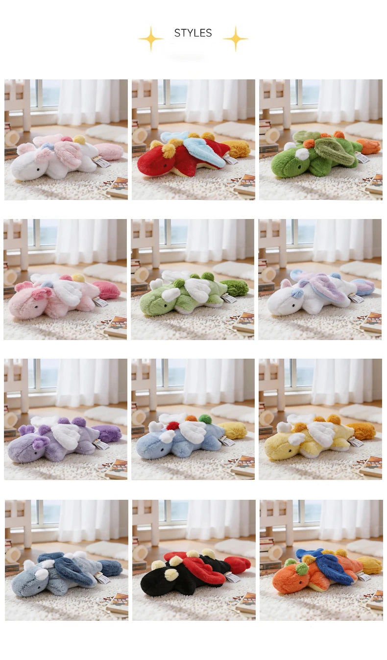12 Colors 25cm 33cm Cute Fly Dargon Plush Toy Creative Colorful Dargon Soft Doll Work Buddy Sleep Soothing Doll Children Gift