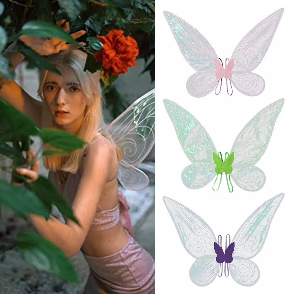 Butterfly Fairy Wings Costume Women Girls Sparkle Princess Angel Wing for Halloween Party Favor Cosplay Costume Dress Up Props