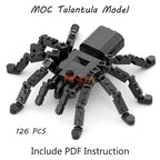 126 Pcs Talantula Black Spider Model Set Building Blocks Creative Animals MOC Construction Bricks Tricky Toy Halloween Kid Gifts