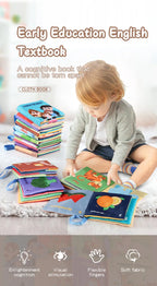 Soft Baby Books toys Montessori 3D Touch Feel High Contrast Cloth Book Sensory Early Learning games for kids Educational toys