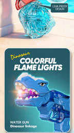 Electric Dinosaur Water Gun With LED Light Up Continuous Shooting Up to 8M Range Summer Pool Beach Toy for Kids Boys Girls