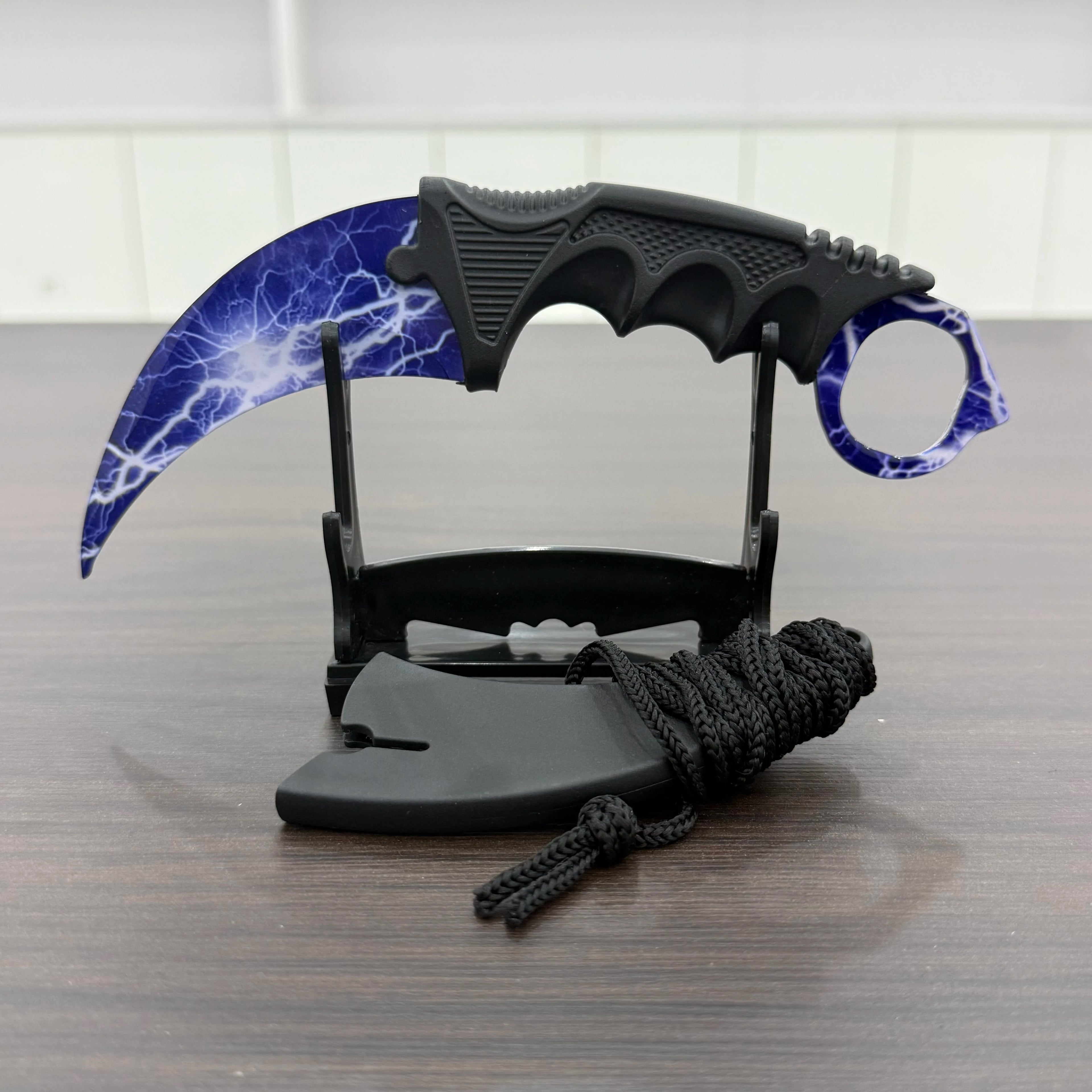 18.8cm Sakura Claw Knife Metal Model Collectible Desk Ornaments Lightning Karambit Cosplay Prop Home Decoration Boys Knife Safe