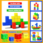 Magnetic Cubes Building Blocks Toys STEM Educational Construction Play Sensory Learning For Toddlers Kids Early Development