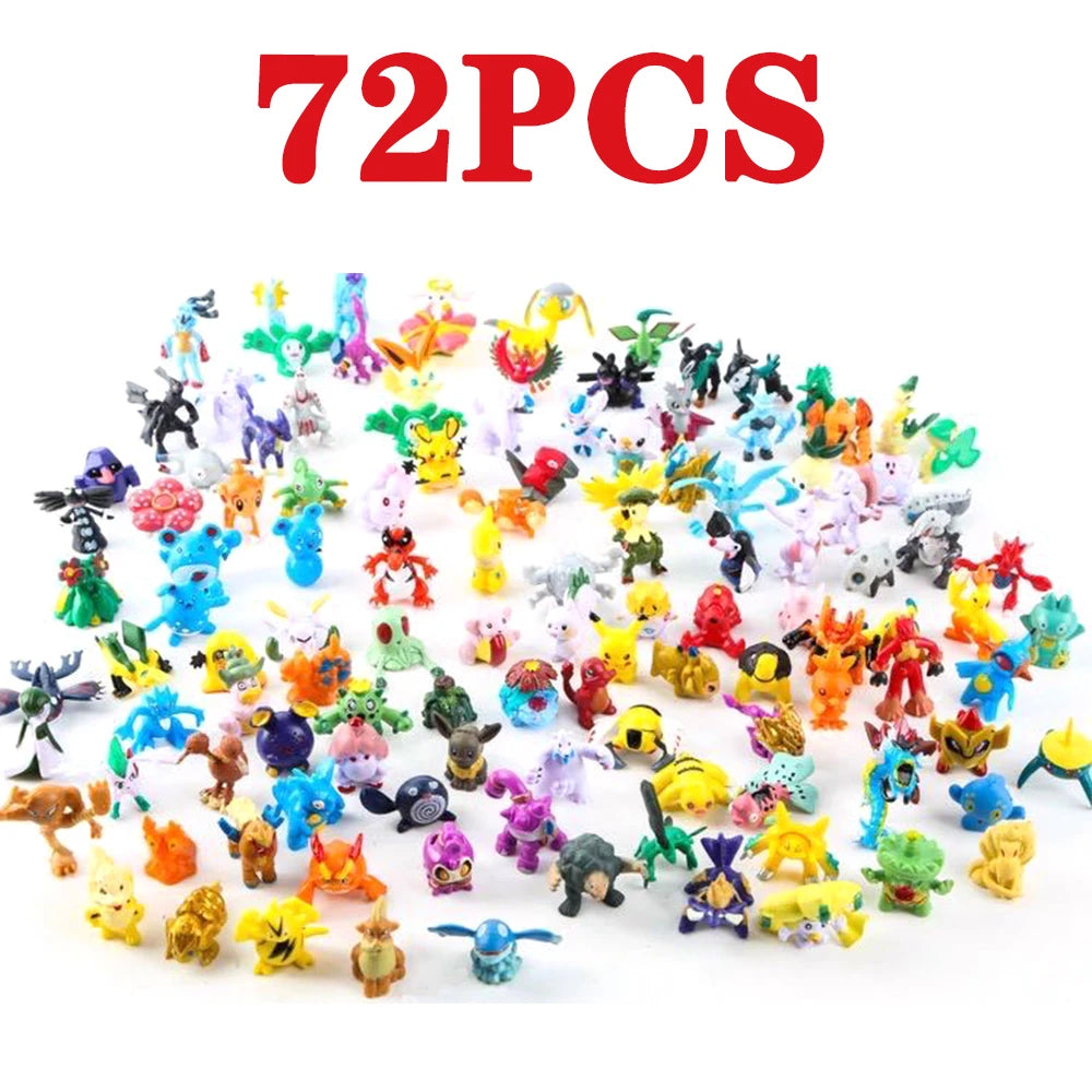 144 Style Pokemon Figure Toys Anime Pikachu Action Figure Model Ornamental Decoration Collect Toys For Children's Christmas Gift