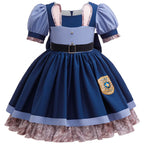 Girls Judy Bunny Police Officer Dress Disney Zootopia 2 Bunny Costume for Kids Cosplay Dress With Accessories Fancy Outfits