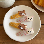 Kawaii Rilakkuma Bangs Side Clip Cartoon Cute Wave Point BB Hair Clip Lazy Bear Angel Winged Versatile Hairpin Birthday Gifts