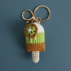 Handmaking Crochet Ice Cream Keyrings Wholesale Sweet Ice Cream Cone Series Crochet Keychain For Bag Pendant  Custom Accessories