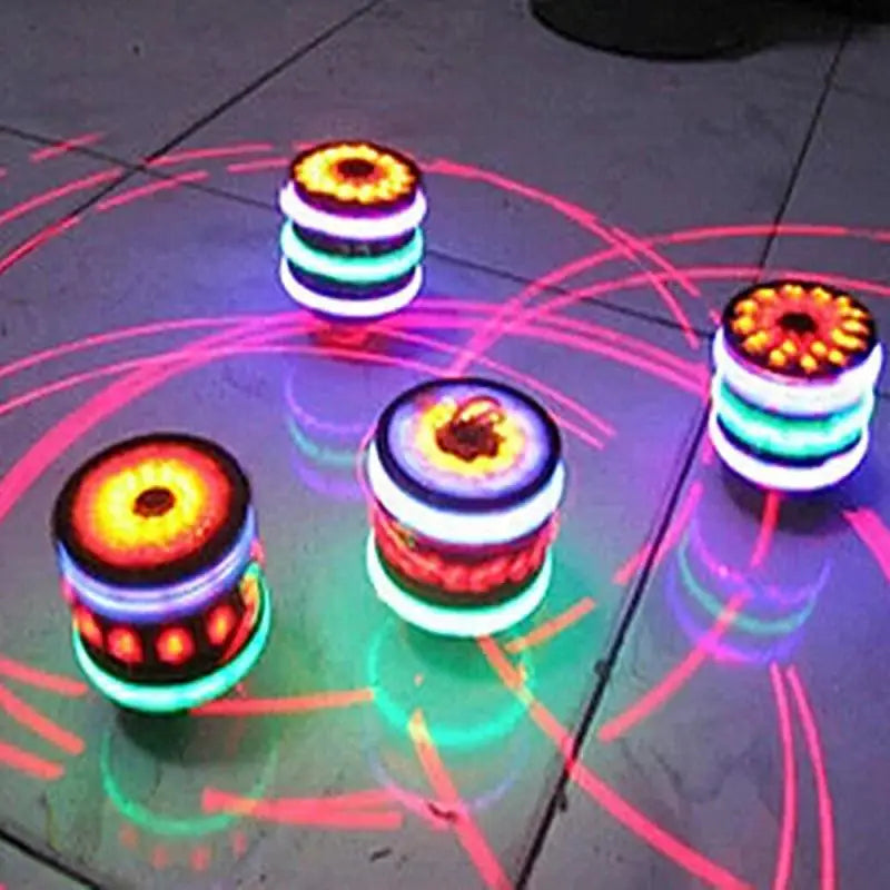 Spinning Top Colorful Flash LED Light Laser Music Gyroscope Children's Wood Luminous Hand Spiner Classic Toys Kid Christmas Gift