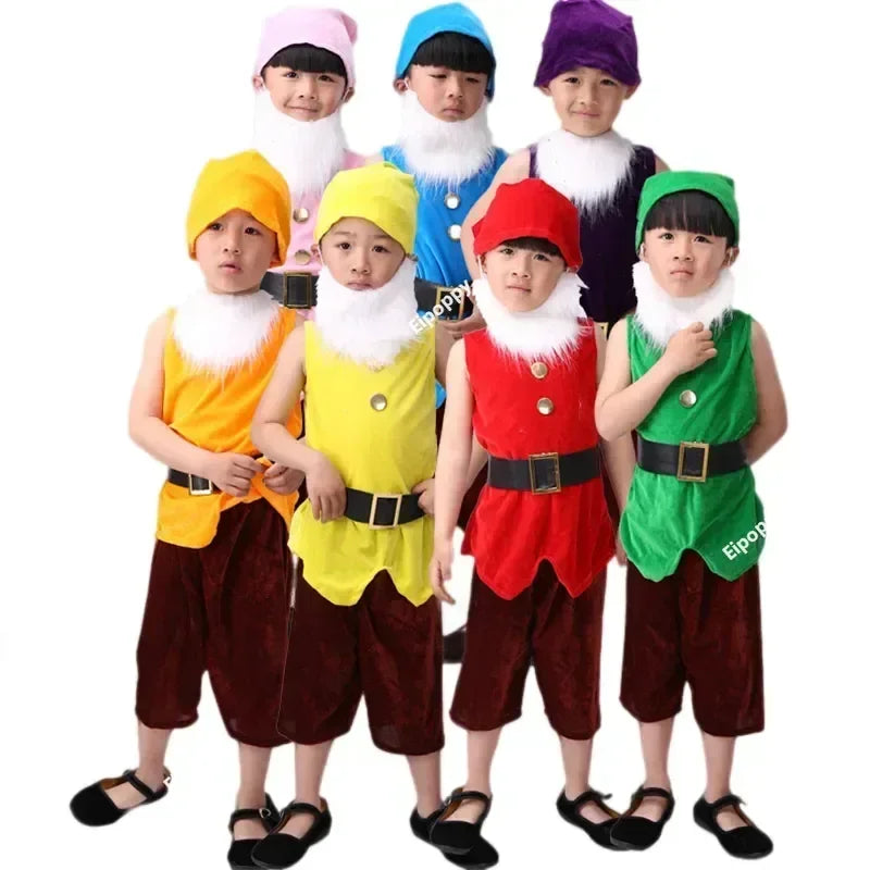 Carnival Cosplay Clothing Christmas Performance Seven Dwarfs Costume for Children Christmas Costumes for Kids Halloween