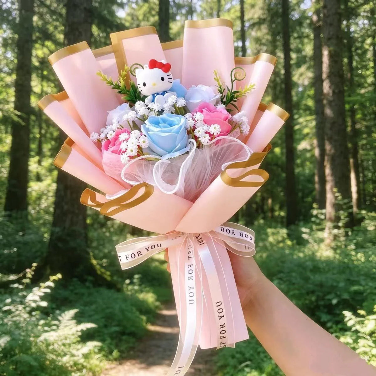 Cartoon Hello Kitty Plush Bouquet Plush Doll Toy Stuffedn Animals Christmas Valentine Graduation Birthday Gifts For Girls