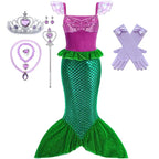 Girls Cosplay Lovely Little Mermaid Ariel Prom Princess Costumes Kids Summer Casual Dress Halloween Birthday Party Dress Up 2026