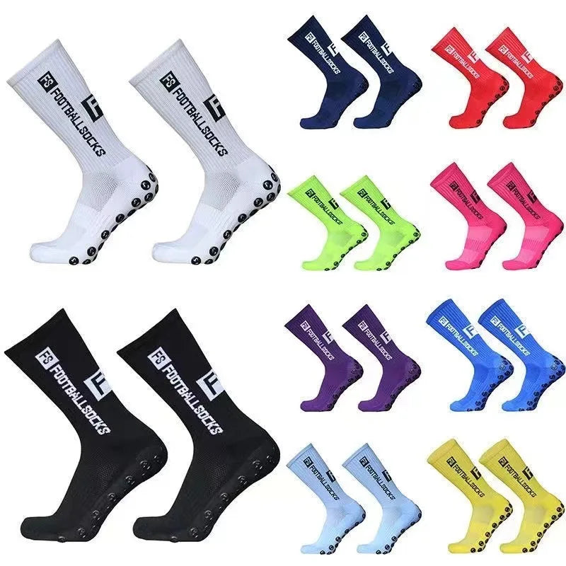 6Pairs/Lot FS Football Socks New Style Round Silicone Suction Cup Grip Anti Slip Soccer Socks Sports Men Baseball Rugby Socks