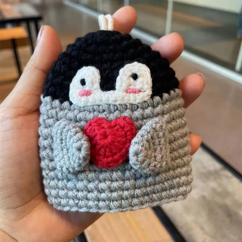 Cute Animal Doll Crochet Keychains For Keys Storage Funny Puppy Series Knitted Bag For Car Keys Holder Keyrings Custom Wholesale