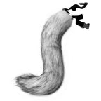 Faux Fur Fox Tail Cat Wolf Cosplay Costume Set with Plush Mask Fluffy Paw Gloves for Halloween And Christmas Party Accessories