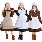 Pilgrim Costume Colonial Farm Village Girl Costumes Pioneer Prairie Dress 2-4Y 4-10Y 10-16Y Tween Teens