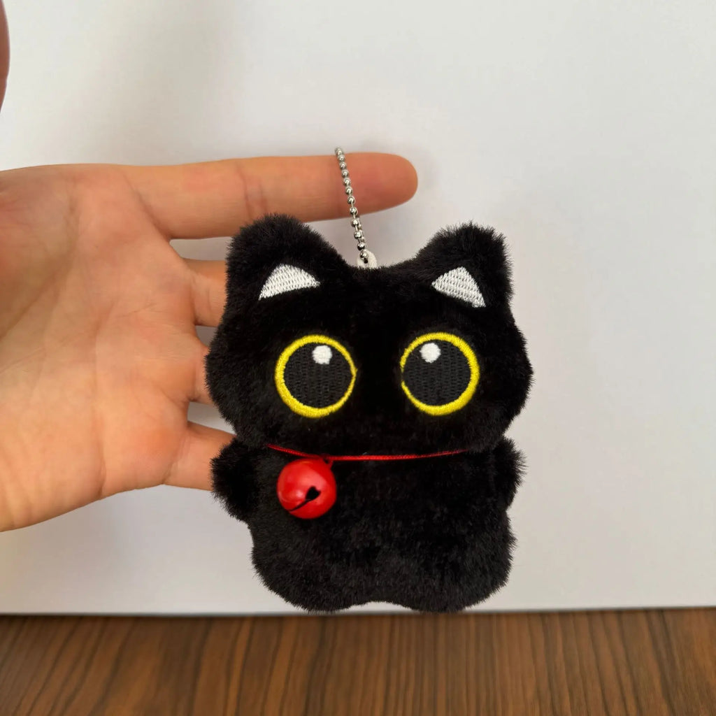 Assorted Style Black Cat Plush Shape Bag Charm Cute Black Cat Plush Toy Keychain Backpack Hanging Bag Decoration Holiday Gifts