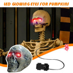 Glowing Eyes Halloween Decor with Timer LED Light Up Props for Skulls Pumpkins Tombstones Masks Halloween Party Decorations