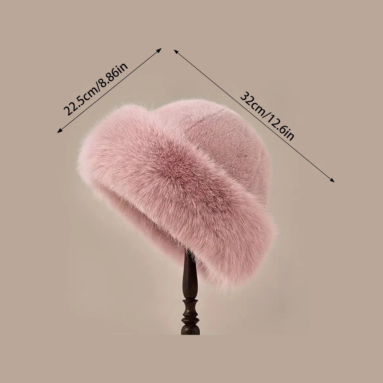 Plush Warm Fur Fluffy Beanie Hat for Winter Outdoor Comfort