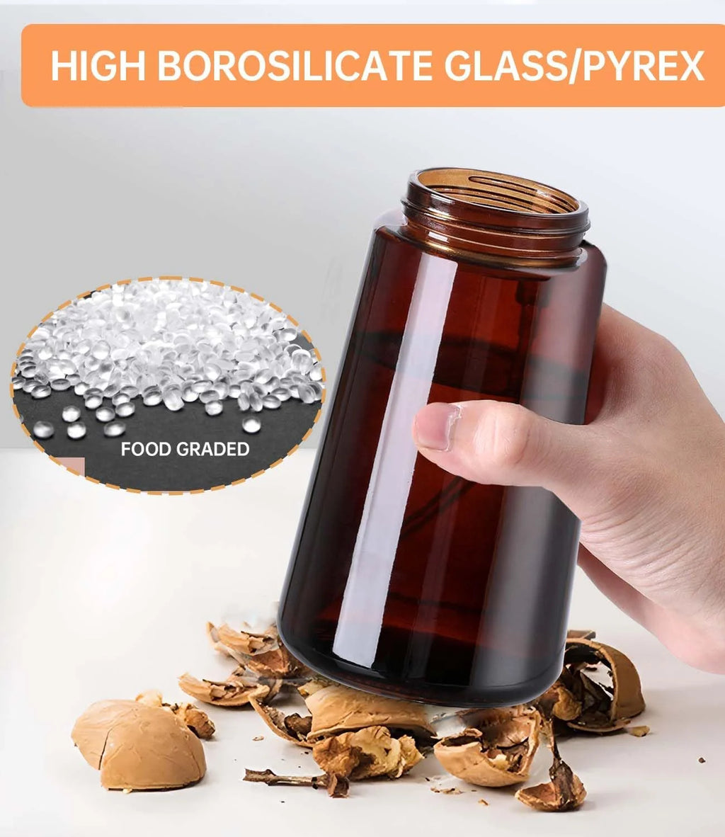 2-in-1 Glass Oil Sprayer & Dispenser, 16oz Leakproof Olive Oil Bottle for Cooking, Air Fryer, Salad, BBQ