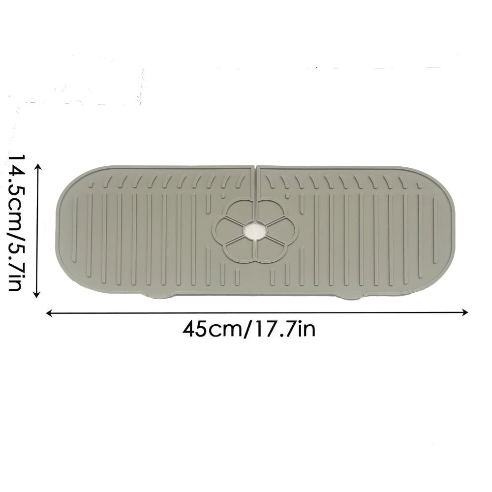 Kitchen Faucet Splash Pad Silicone Sink Faucet Splash Guard Mat Sponge Drain Pad Countertop Protector for Kitchen Bath Gadgets