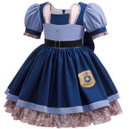 Girls Judy Bunny Police Officer Dress Disney Zootopia 2 Bunny Costume for Kids Cosplay Dress With Accessories Fancy Outfits