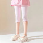 Summer Ultra-Thin Stretch Tights for Girls Aged 1-3, 3-5, and 5-7, Children's Style Slim 7/8 Length Leggings