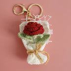Exquisite Bouquet Series Crochet Keyrings Wholesale Handmaking Bouquet Keychain For Bag Pendant Knitting Flower Keyrings Custom