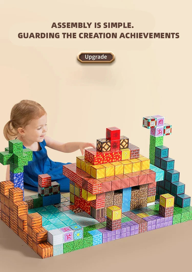 Magnetic building block toy storage box set Children's DIY assembly toys Table-top play blocks Christmas Thanksgiving Day gift