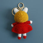 Cute Rabbit Doll Crochet Keyrings Handmaking Knitting Rabbit Keychains Cartoon Carrot Rabbit Keyrings Pendant Custom Accessories