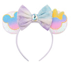 2026 Trip Mouse Ears Headband for Girls Women Sequin Castle 5"Bow Hairband Festival Party Cosplay DIY Hair Accessories