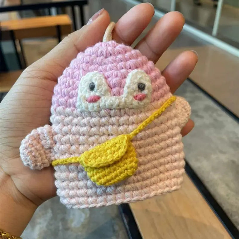 Cute Animal Doll Crochet Keychains For Keys Storage Funny Puppy Series Knitted Bag For Car Keys Holder Keyrings Custom Wholesale