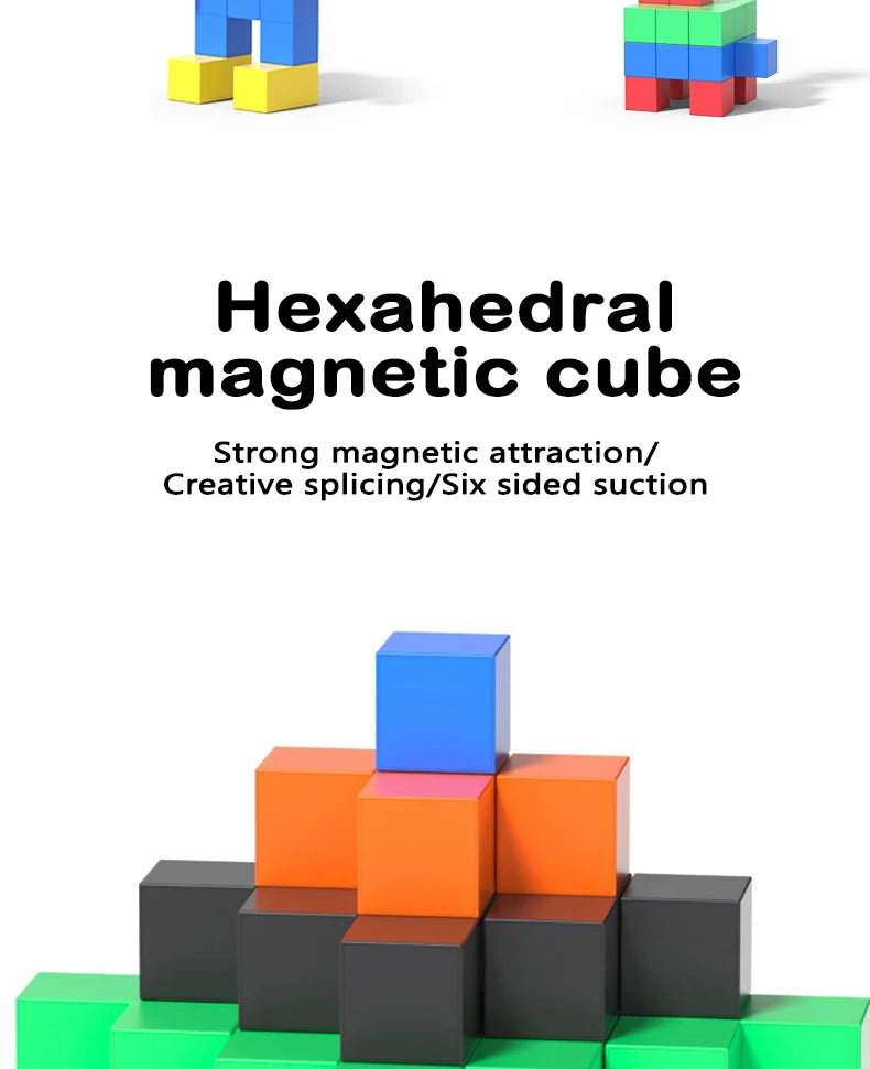Magnetic Cubes Building Blocks Toys STEM Educational Construction Play Sensory Learning For Toddlers Kids Early Development