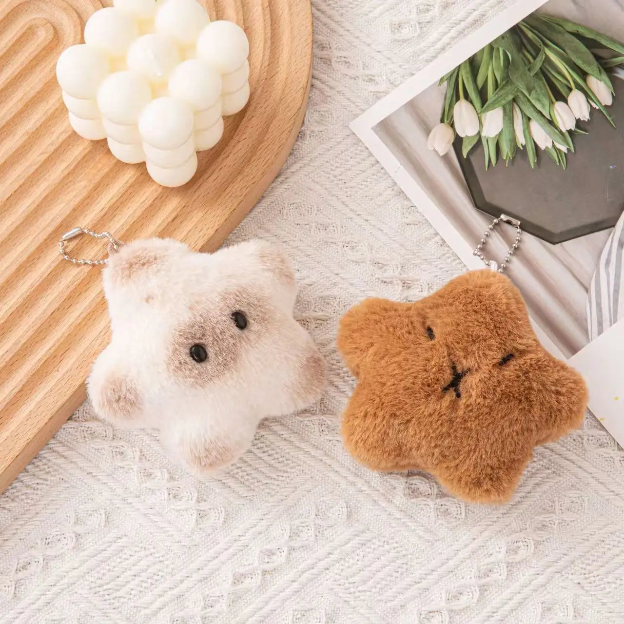 Cartoon Squeeze Capybara Plush Keychain Kawaii Plush Stuffed Soft Siamese Cat Keyring Toys Keyring Squeak Capibara Doll Kids