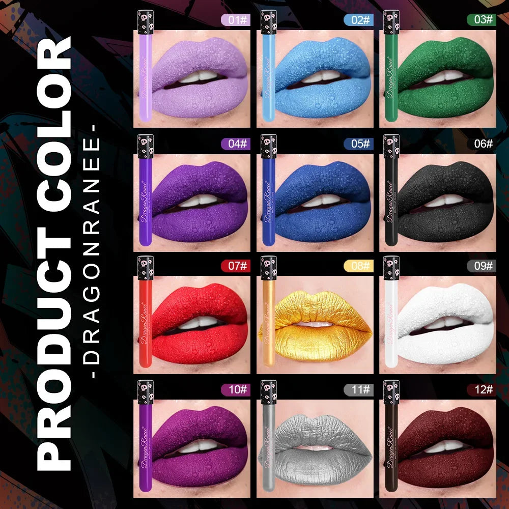 Waterproof and Easy To Color Halloween Makeup Sexy Red Vampire Liquid Lipstick Matte White Black Lip Gloss Facial Body Painting