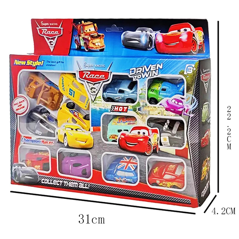 New Disney Pixar Cars 3 Rebound Cars 12 Piece Series Lightning McQueen Jackson Storm Plastic Car Model Toy Boutique Gift Box  ﻿@