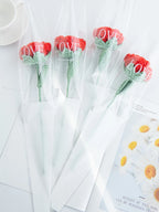 1/4pcs Artificial Handmade Crochet Rose Finish Product Outdoor Garden Arch Wedding Bridal Bouquet Home Bonsai Party Diy Gift Box