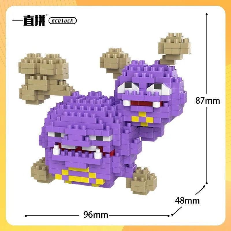 Pokemon Building Blocks Small Cartoon Mini Block Pikachu Charizard Eevee Mewtwo Anime Assemble Action Model Dolls Boys Toys