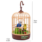 Simulated voice controlled toy bird cage, fake bird, electric ornament that senses calls and moves, parrot decoration