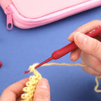 9PCS Red Crochet Hook Ergonomic Handle for Arthritic Hands Extra Long  Knitting Needles for Beginners and Crocheting Yarn