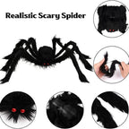 Large Black Spider for Halloween, Giant Spider Decoration, Professional Accessories, for Outdoor Yard, Scary Decoration