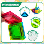 Mini Magnetic Tile Toys, with a Metal Box for Easy Portability, Magnetic Building Blocks That Can Be Played with Anywhere, Convenient Storage, Suitable for Holiday or Birthday Gifts